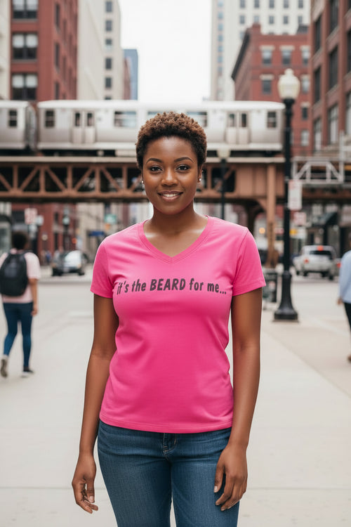 Fuchsia Ladies Tee "it's the BEARD for me..." image 0
